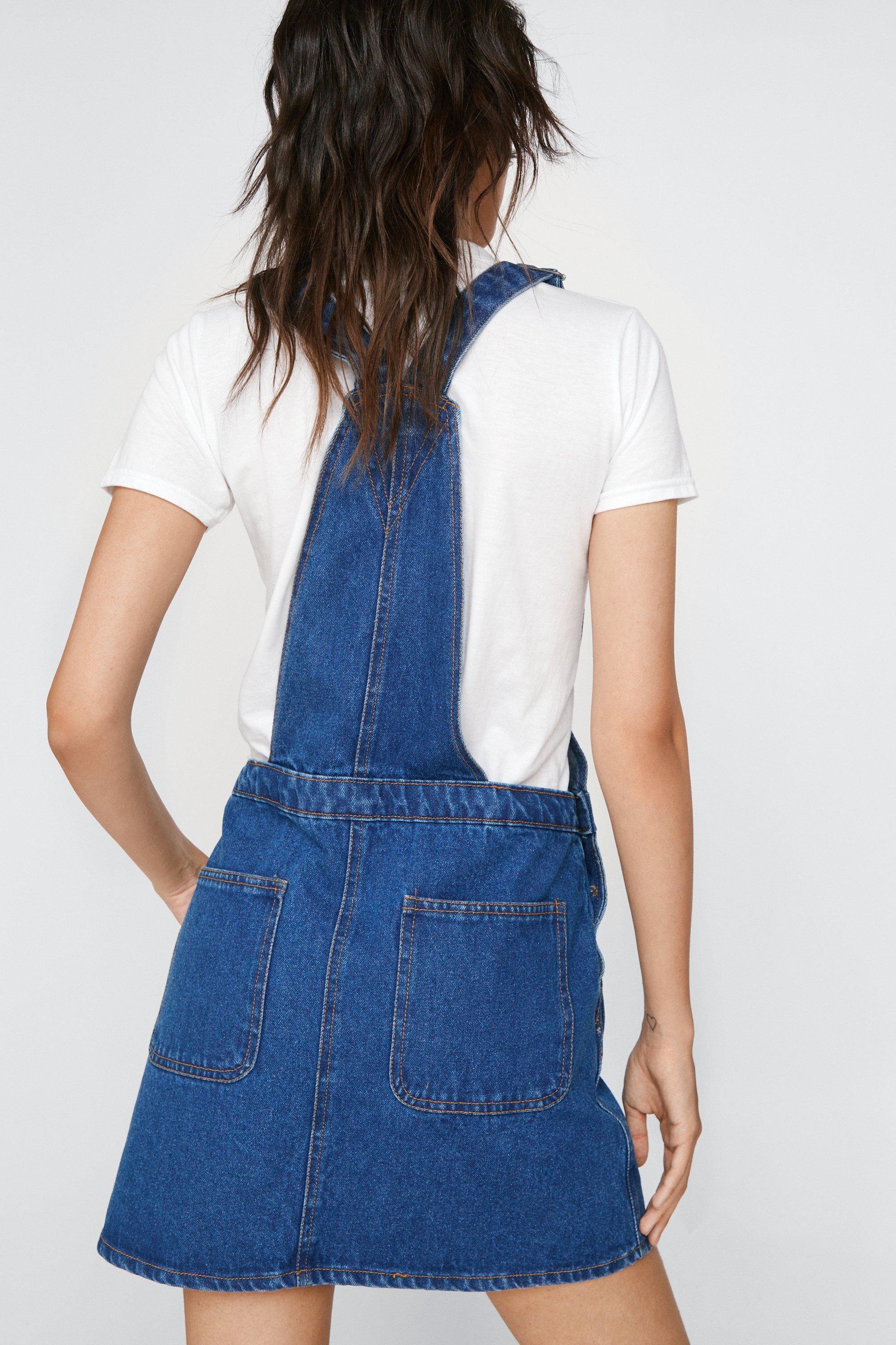 Petite denim 2025 dungaree dress